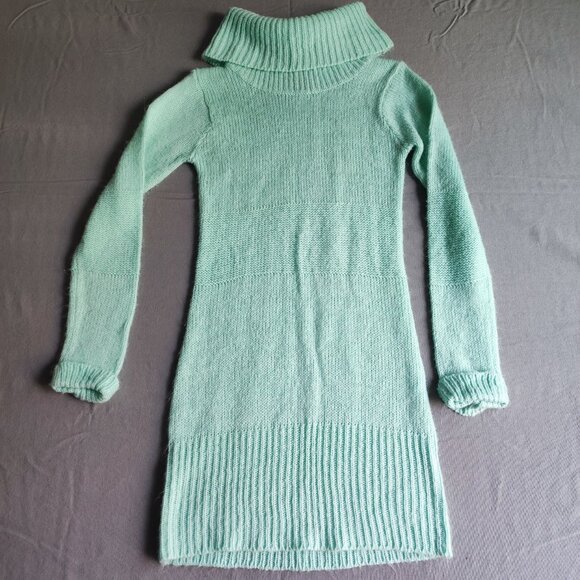 Seduction turtle neck knitted long pullover women's size XS mint green colour - Picture 3 of 7